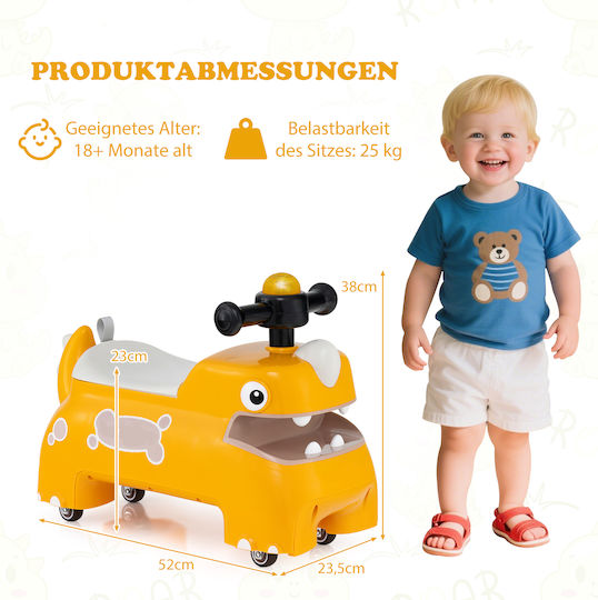 Costway Baby Walker Car Ride On for 18++ Months with Sounds TQ10398YW Yellow