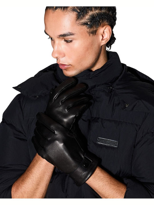 Schwarz Leder Handschuhe