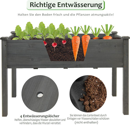 Costway Topf Hölzernes Grey 125x59x76cm.