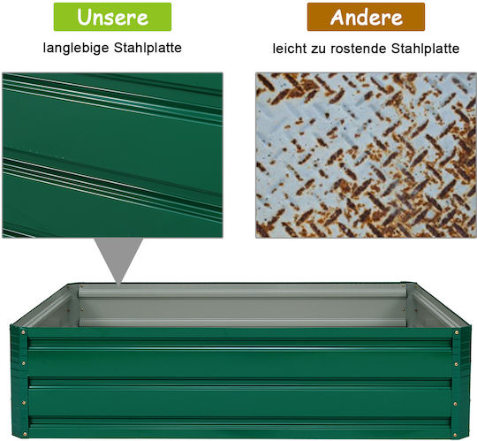 Costway Ghiveci Metal Verde 120x90x30.5cm.