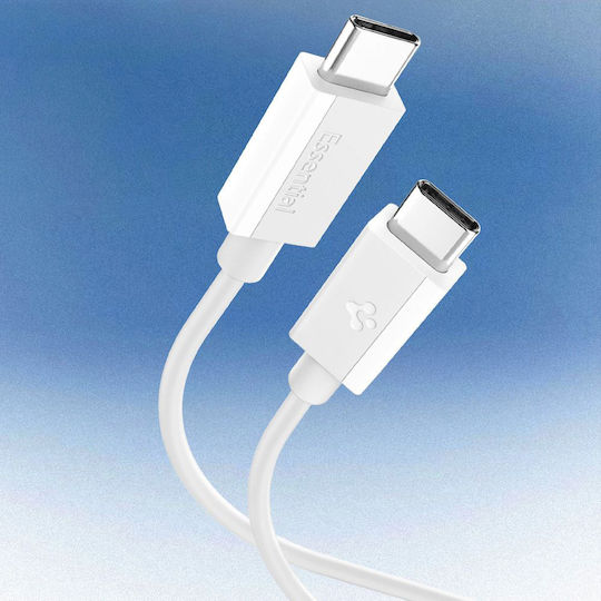 Spigen USB 2.0 Cable USB-C male - USB-C 60W PD Λευκό 1m ACA08717