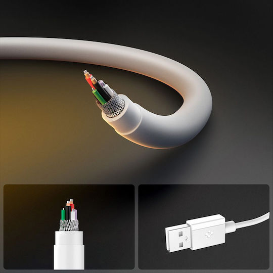 Spigen USB 2.0 Kabel USB Typ-C männlich - USB-A 60W Power Delivery Weiß 2m ACA08716