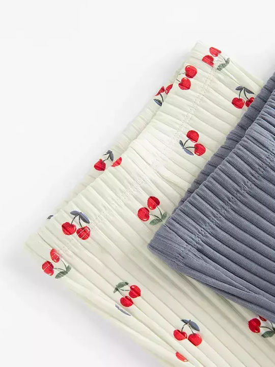 Kids Leggings Set Long Gray and White