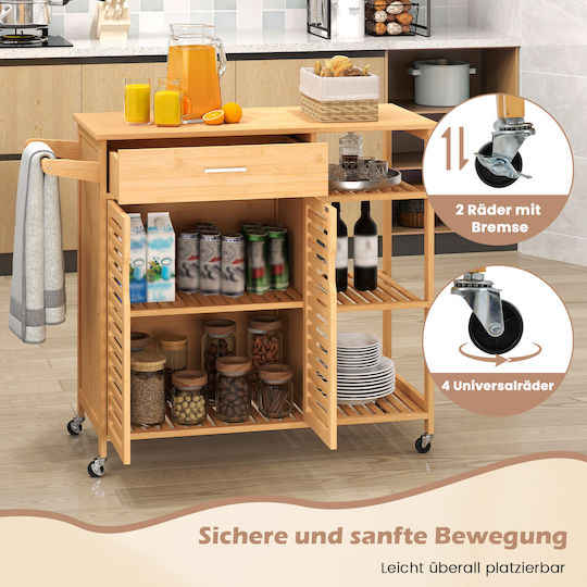 Costway Küchenwagen Hölzernes 89x40x104cm