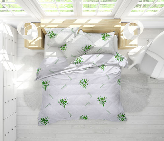 Alcam Duvet Set Single 140x200cm Aloe Vera Essence Green 3pcs 350 GSMGsm