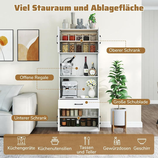 Schrank Wand Weiß 65x38x168cm