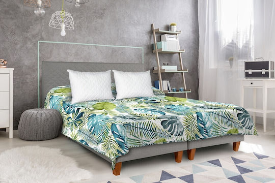 Alcam Jungle Κουβερλί Διπλό Microfiber Πράσινο 210x220cm