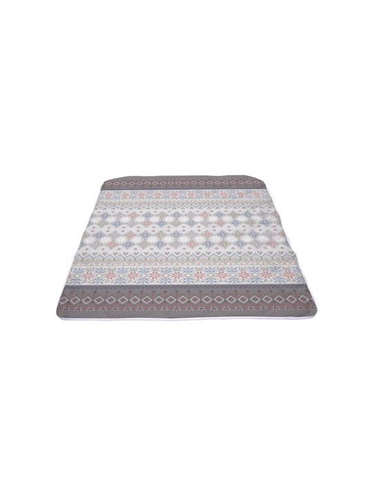 Alcam Traditional Cuvertură Dublu Microfibra Maro 200x220cm