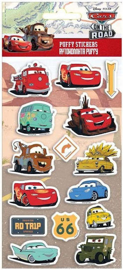 Διακάκης Αυτοκόλλητα Puffy Cars για Παιδιά 3+ Ετών 12τμχ