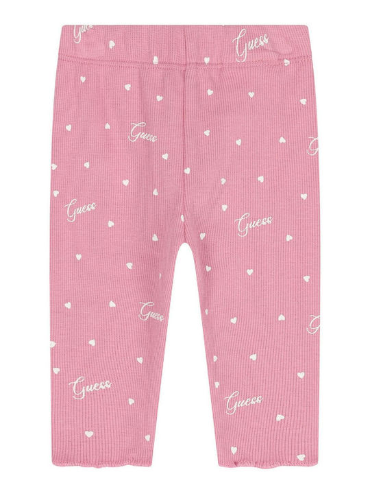 Guess Baby Bodysuit Set Long-Sleeved with Pants Pink 2pcs