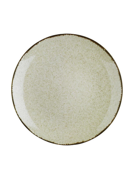Max Home Teller Untiefe aus Porzellan Beige mit Durchmesser 27cm