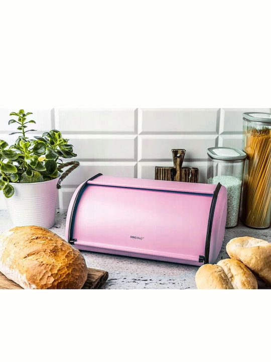 KING Hoff Brotkasten mit Deckel Inox Rosa 36x24cm