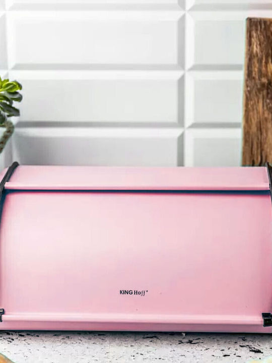 KING Hoff Brotkasten mit Deckel Inox Rosa 36x24cm
