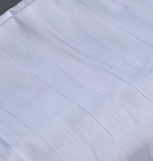 Blanc de Blanc MK Satin Stripe 2cm Σεντόνι Ξενοδοχείου Λευκό King Size 260x290εκ. Βαμβακερό