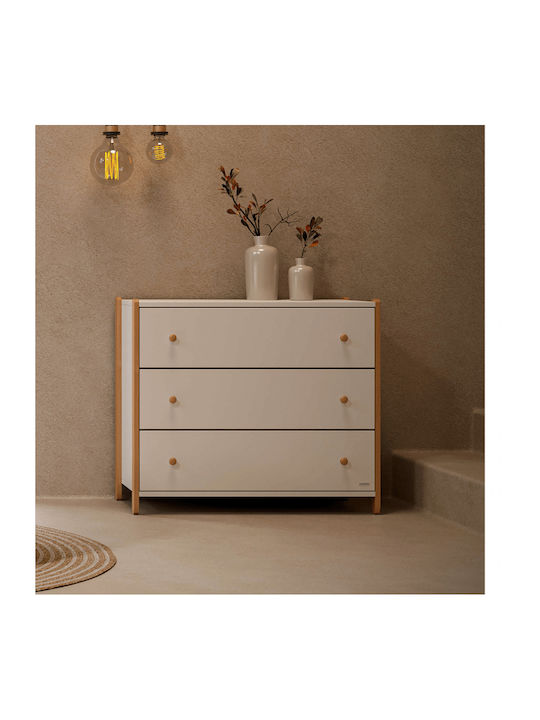 Baby Dresser with 3 Drawers Brown 94x50x87cm