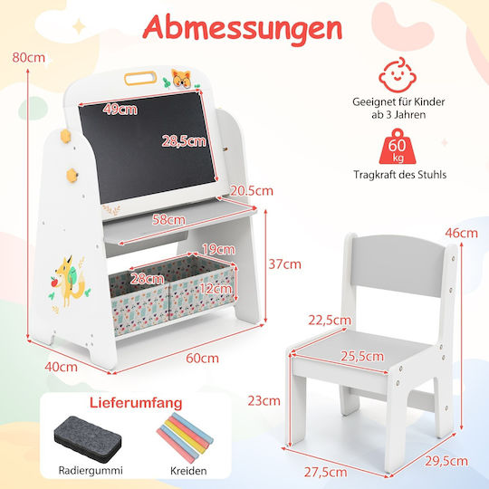 Costway Kids Magnetic Board / Blackboard / Markerboard