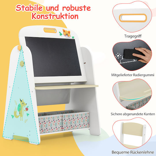 Costway Kids Magnetic Board / Blackboard / Markerboard