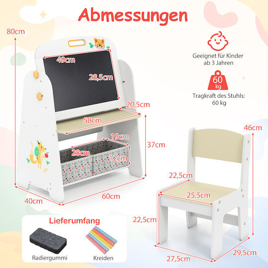 Costway Kids Magnetic Board / Blackboard / Markerboard