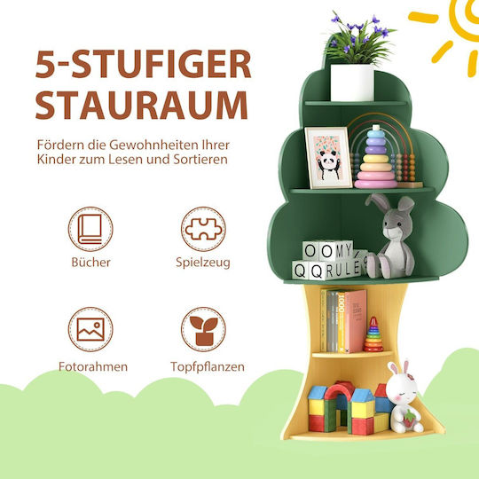 Bücherregal Wandhalterung Grün 48x48x132cm