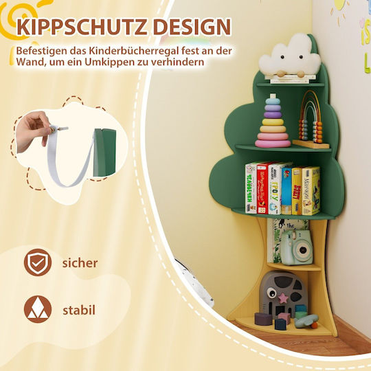 Bücherregal Wandhalterung Grün 48x48x132cm