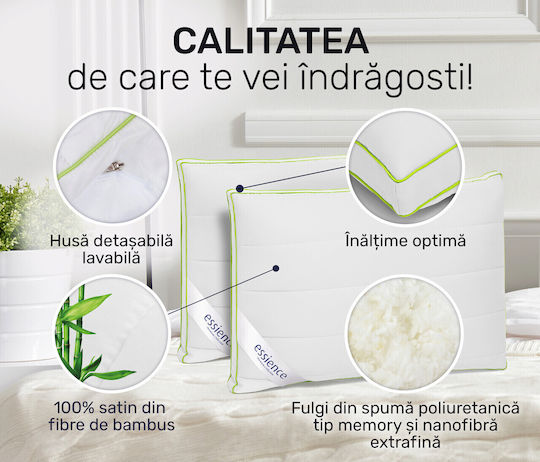 Essience Essience Premium Collection Bamboo Bed Pillow Memory Foam 50x70cm 2 Pieces