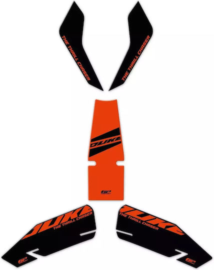 Gpk 3d Set Tank Pad Ktm Duke 250 2024-2025 Orange Black