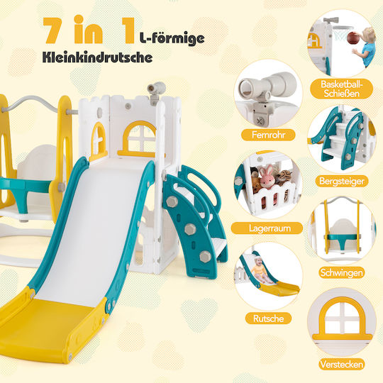Costway Spielplatz mit Korb Gelber