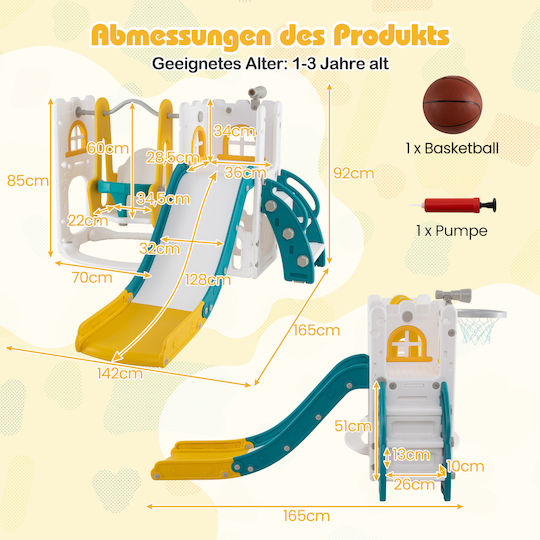 Costway Spielplatz mit Korb Gelber