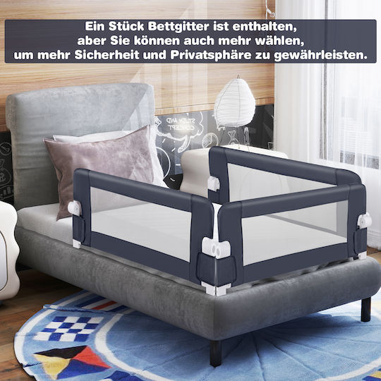 Costway Bed Rails in Gray Color 105x42cm 1pcs