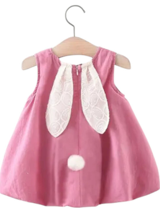 Pink Rabbit Girls Sleeveless Dress Pink