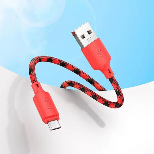 Hoco Regular USB 2.0 spre micro USB Cablu Roșu 1m 1buc