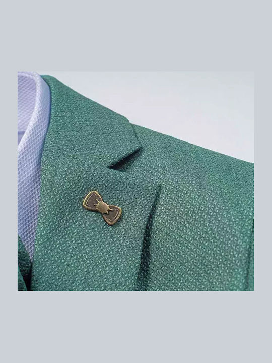Online Boys Baptism Suit with Vest 5pcs Green