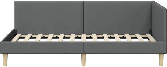 Einzelschlafbett Mit Stoff Dunkelgrau Mit Lattenrost Für Matratze 90x200cm