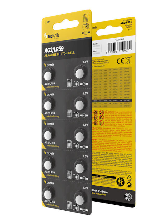 Technik Αλκαλική Μπαταρία Ρολογιών LR59 / SR726W 1.5V