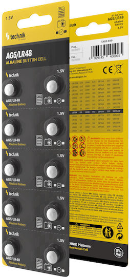 Technik Baterii alcaline Baterii de ceas pentru ceasuri LR48 1.5V 10buc
