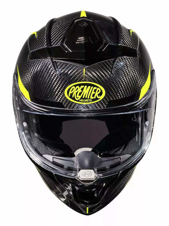 Premier Devil Carbon STY Gloss Yellow / Black Κράνος Μηχανής Full Face 1490gr με Pinlock και Sunvisor