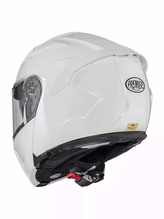 Premier Legacy GT U8 White Gloss Κράνος Μηχανής Flip-Up ECE 22.06 με Pinlock και Sunvisor