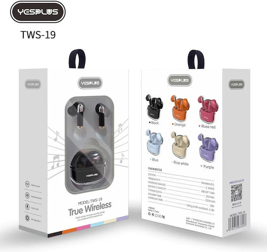 Yesplus TWS19 In-ear Bluetooth Handsfree Căști cu Carcasă de Încărcare Portocaliu