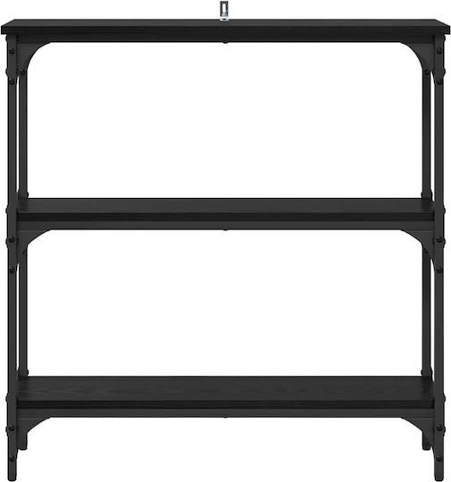 Metal Console Table Black Oak L75xW22.5xH75cm