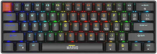 Marvo Saber 61 KG933G Gaming Μηχανικό Πληκτρολόγιο με Jixian Red διακόπτες και RGB φωτισμό (Αγγλικό US)