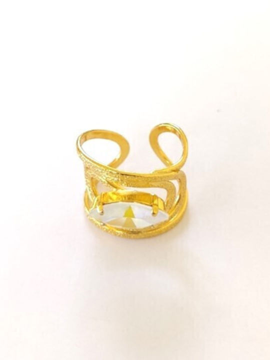 Loua Jewels Γυναικείο Δαχτυλίδι με Πέτρες Επιχρυσωμένο