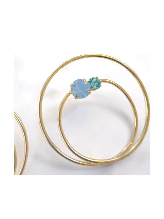 Loua Jewels Σκουλαρίκια Κρεμαστά Επιχρυσωμένα με Πέτρες
