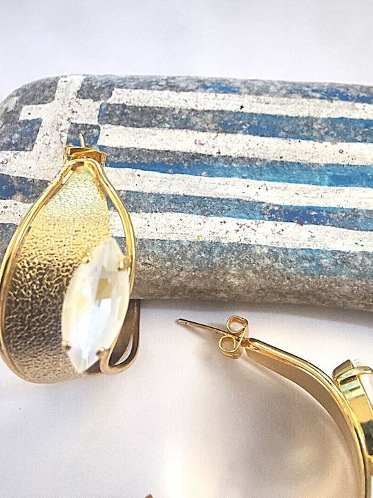 Loua Jewels Σκουλαρίκια Κρίκοι με Πέτρες