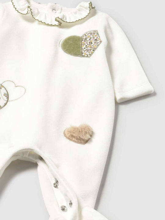 Mayoral Baby Bodysuit Set Long-Sleeved Velvet Green 2pcs