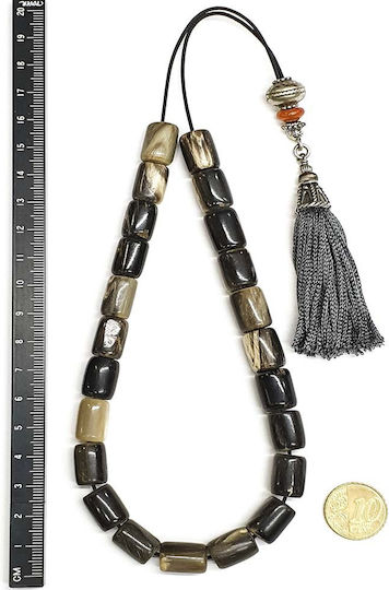 Roloi Komboloi Horn Worry Beads with 23 Beads Multicolour 36cm