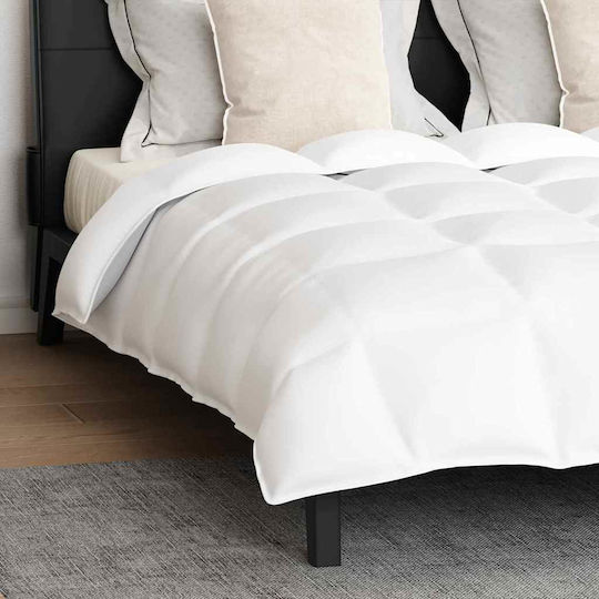 vidaXL Duvet Set Queen Down 240x200cm White 3pcs