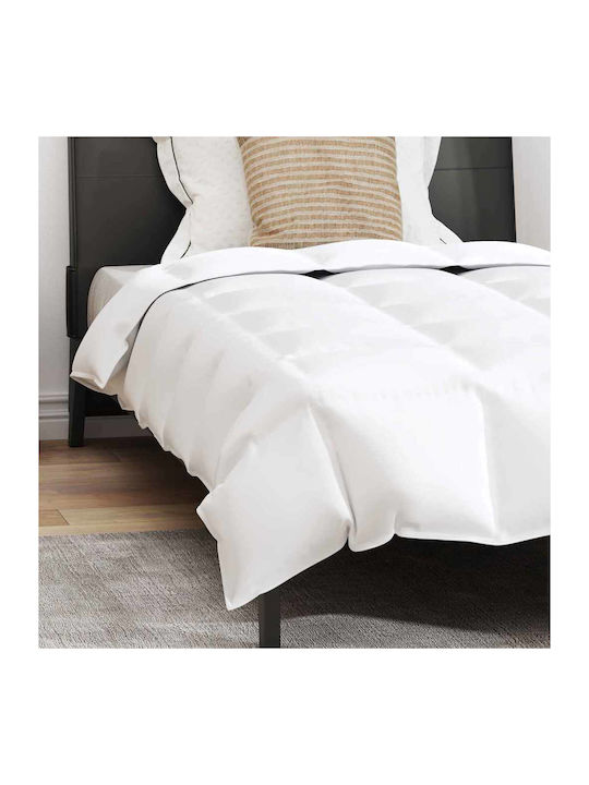 vidaXL Set Pilotă Single De Puf 135x200cm Alb 2buc