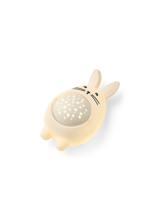 Liewood LED Kinder Tischlampe Projektor Manuel Rabbit Weiß 18.2x10.5cm