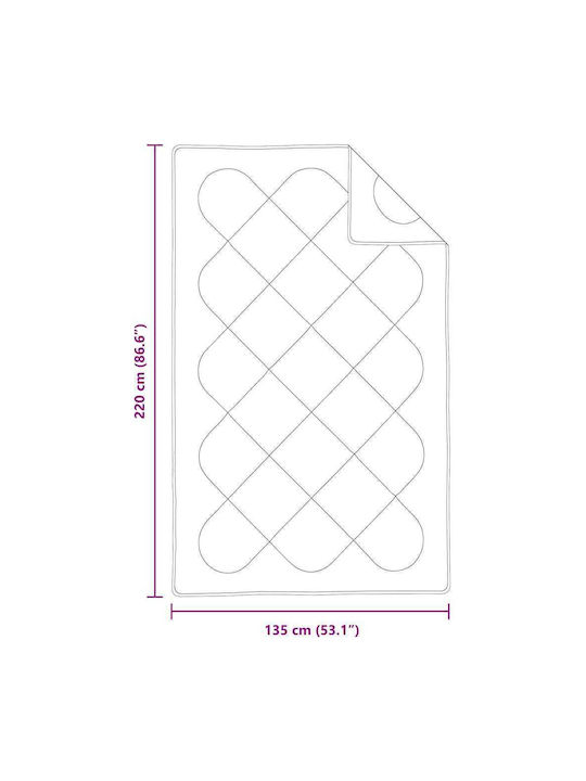 vidaXL Duvet Set Single with Microfiber Filling 135x220cm White 2pcs