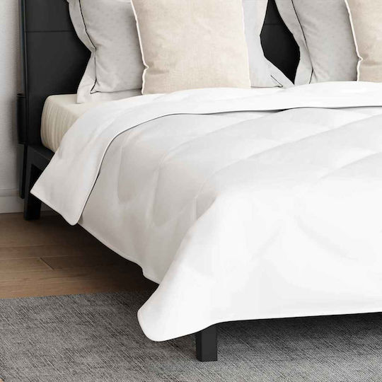 vidaXL Комплект Пухено Двойно с Пълнеж Microfiber 200x220бр Бял 3бр